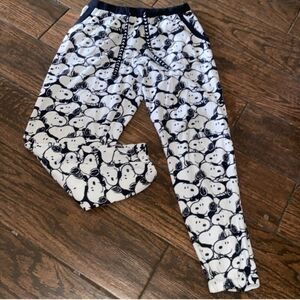 Peanuts Black and White Cartoon Pajama Pants Size S